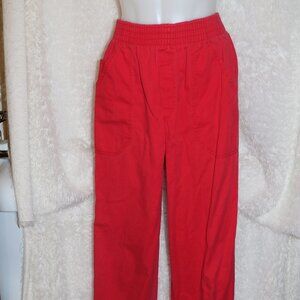 Cabin Creek red pants elastic waist size 8